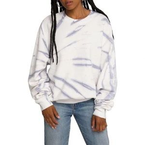 Good American Boyfriend tie-dye cotton-fleece crewneck sweatshirt. 💜
